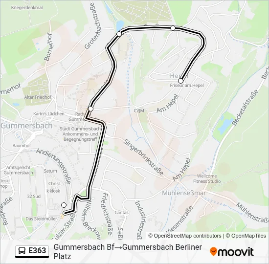 Buslinie E363 Karte