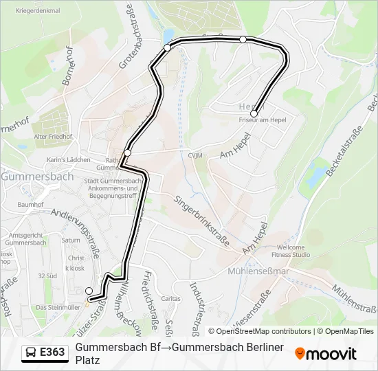 Buslinie E363 Karte