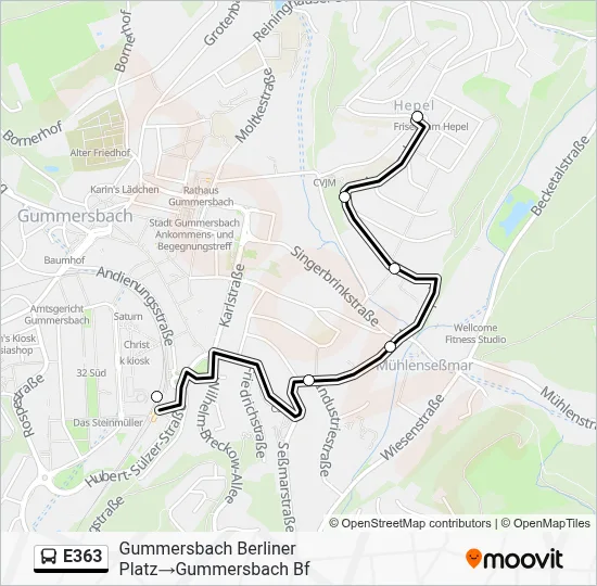 E363 Bus Line Map