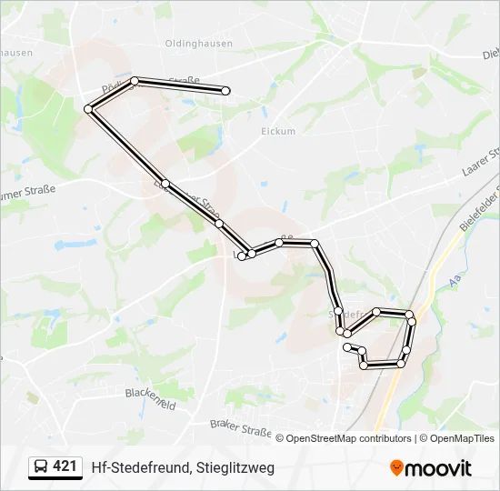 421 Bus Line Map