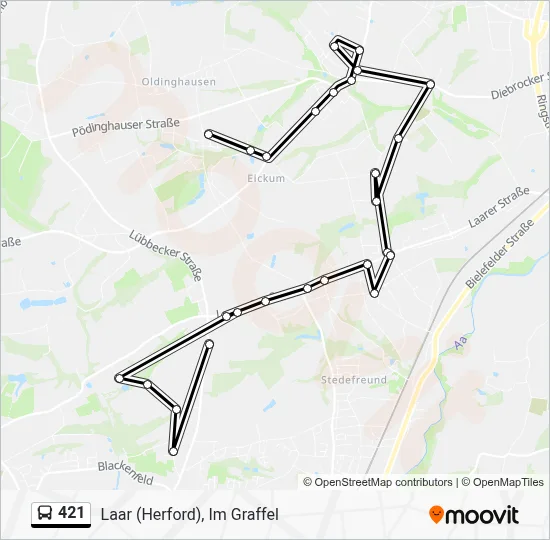 421 Bus Line Map