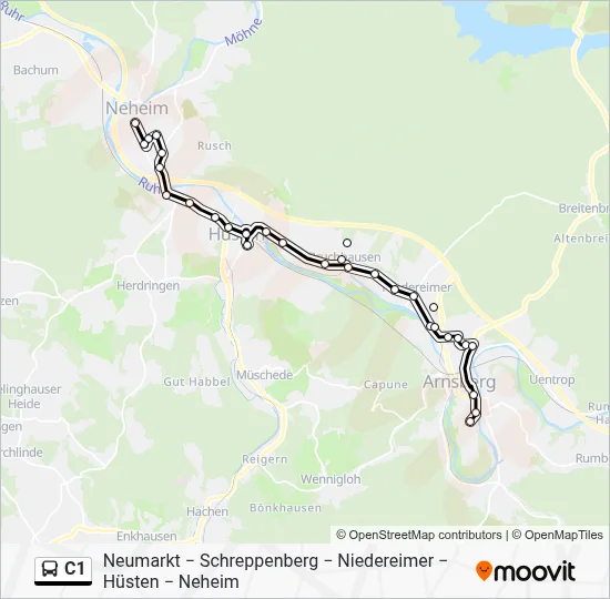 C1 Bus Line Map