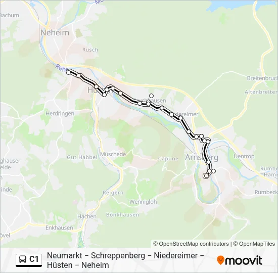 C1 Bus Line Map