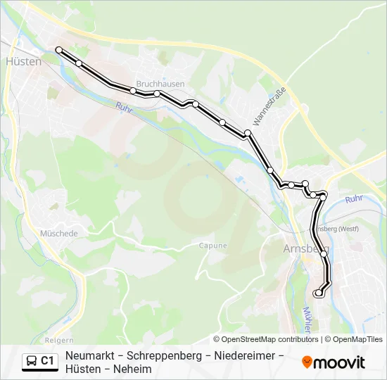 C1 Bus Line Map