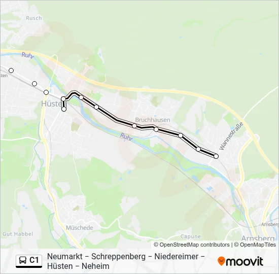 C1 Bus Line Map