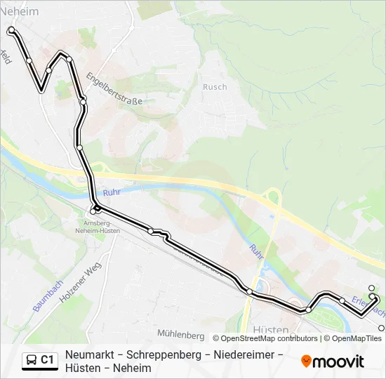 C1 Bus Line Map