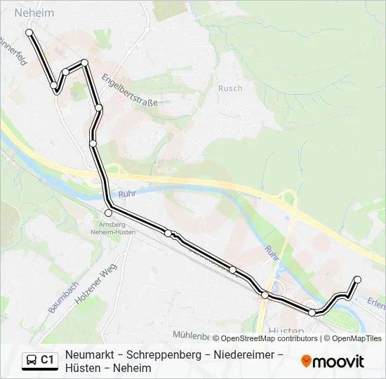 C1 Bus Line Map