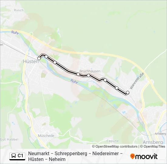 C1 Bus Line Map