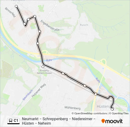 C1 Bus Line Map