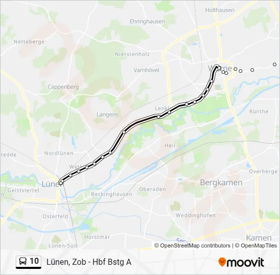 Buslinie 10 Karte