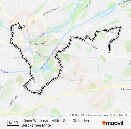 11 Bus Line Map
