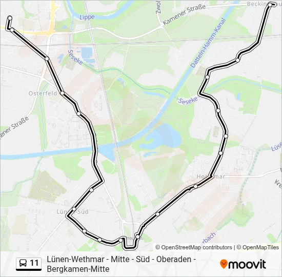 11 Bus Line Map