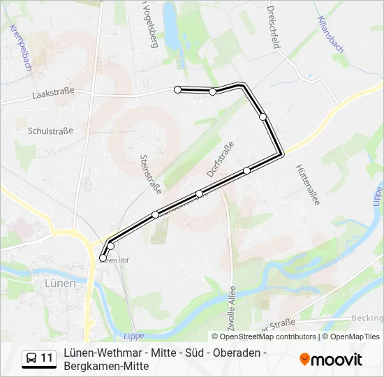 11 Bus Line Map