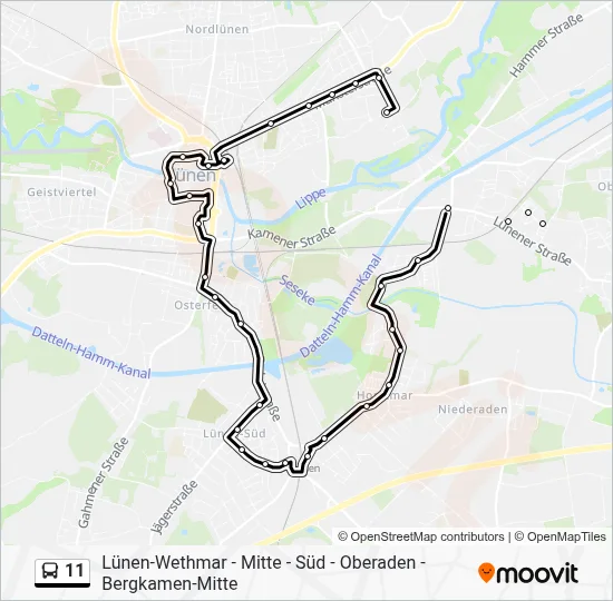11 Bus Line Map