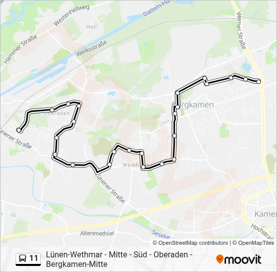 Buslinie 11 Karte