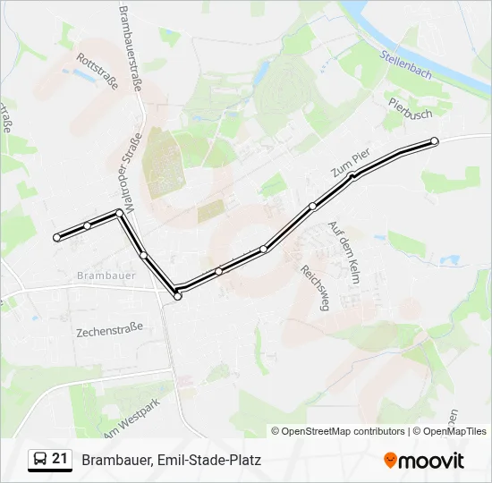 21 Bus Line Map