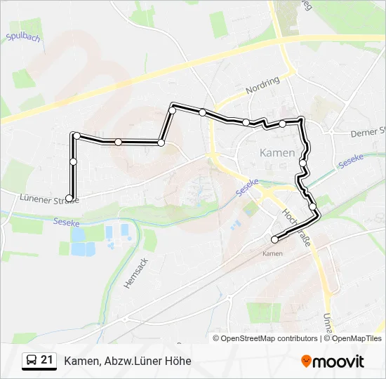 21 Bus Line Map