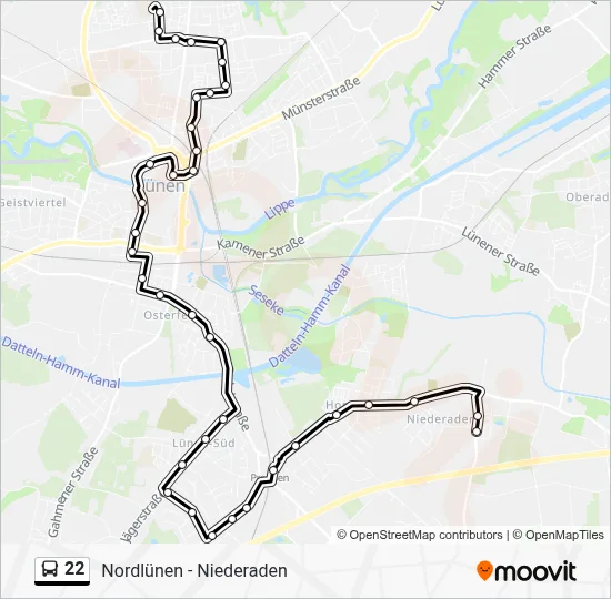 22 Bus Line Map