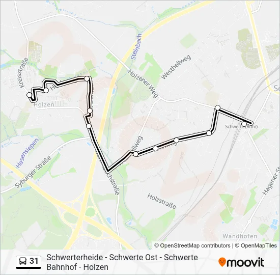 Buslinie 31 Karte