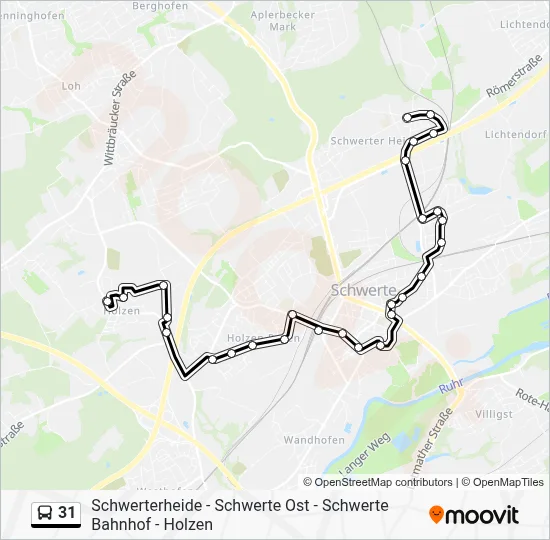 Buslinie 31 Karte