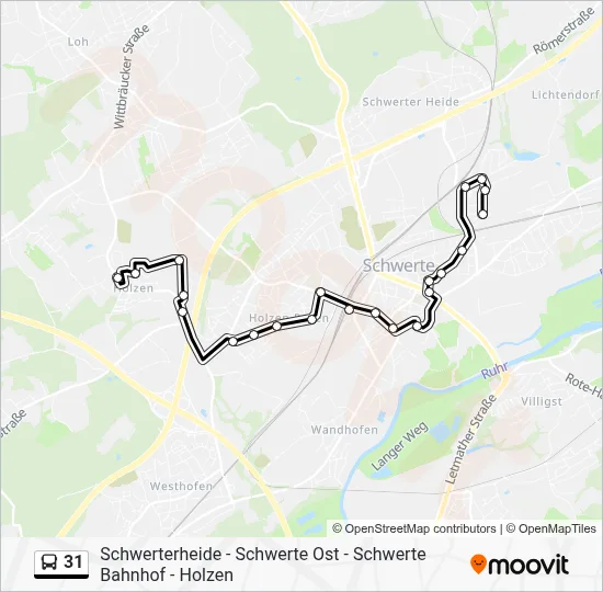 Buslinie 31 Karte