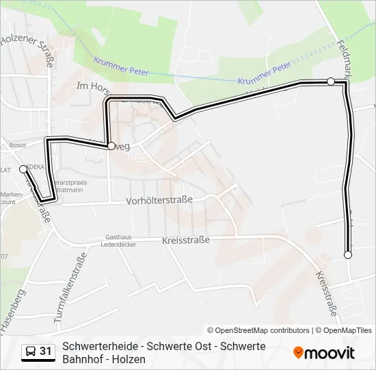 Buslinie 31 Karte