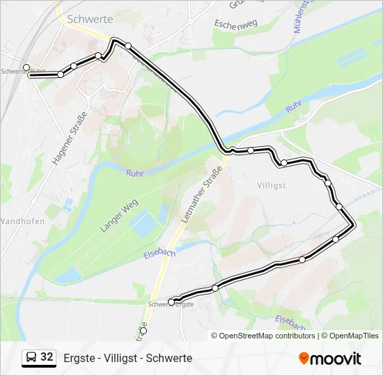 Buslinie 32 Karte