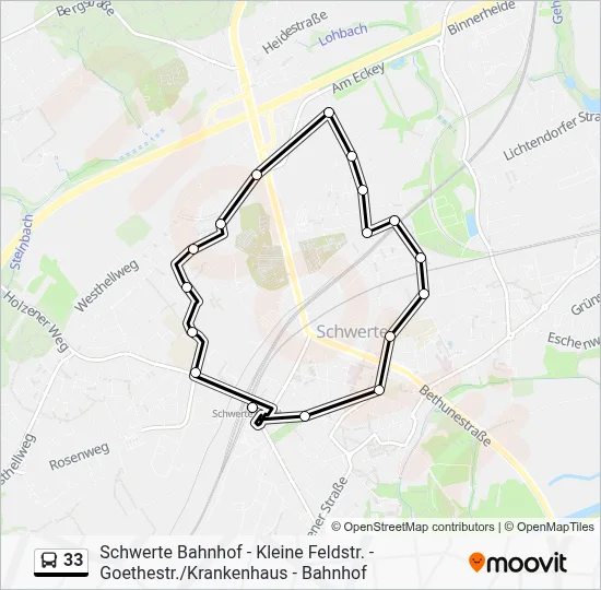 33 Bus Line Map
