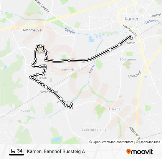 34 Bus Line Map