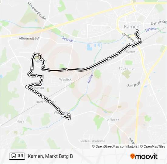 34 Bus Line Map