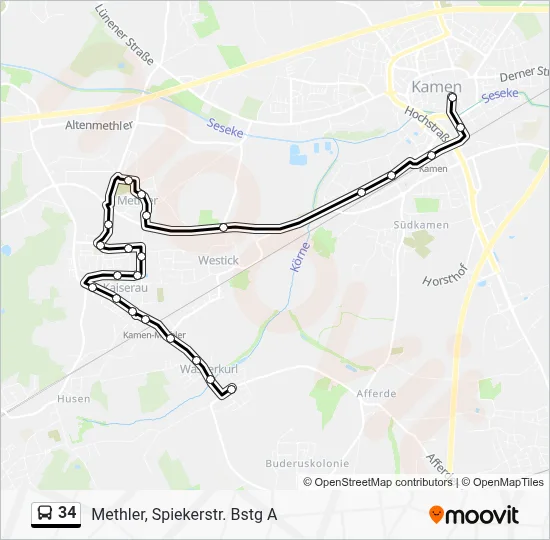 34 Bus Line Map