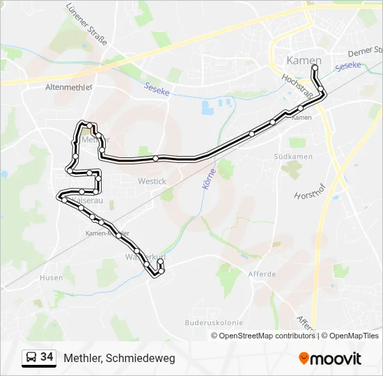 34 Bus Line Map