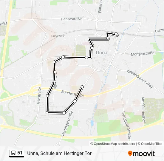51 Bus Line Map