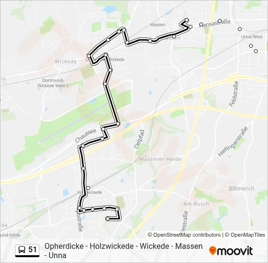 51 Bus Line Map