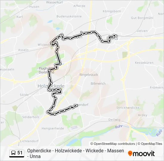 51 Bus Line Map