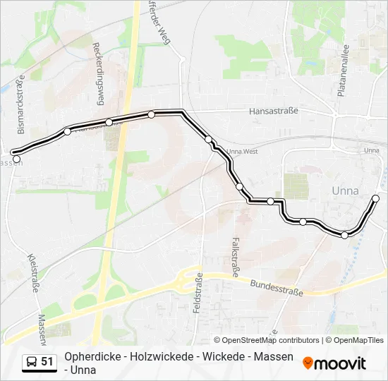 51 Bus Line Map