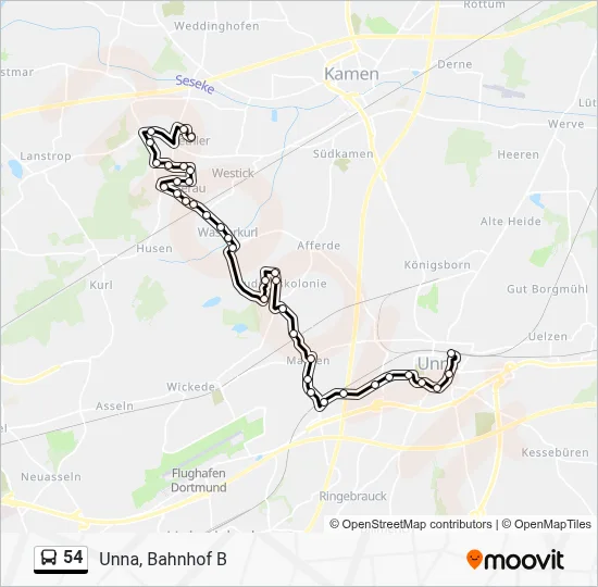 Buslinie 54 Karte