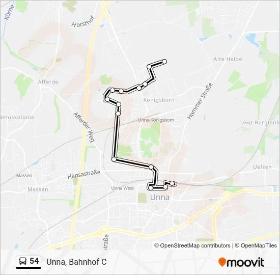 54 Bus Line Map