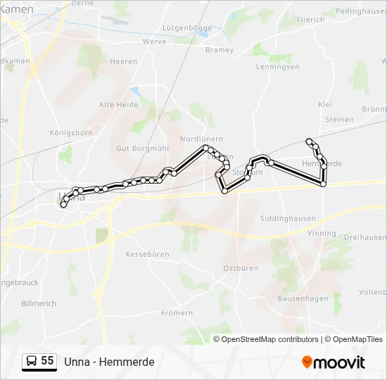 55 Bus Line Map