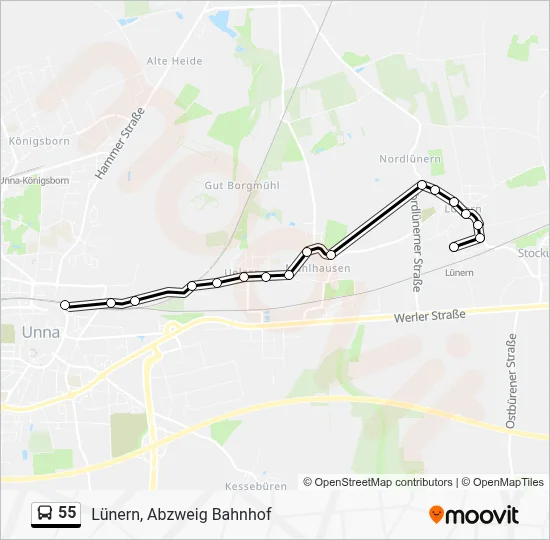 55 Bus Line Map