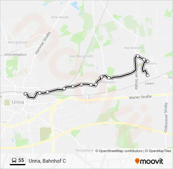55 Bus Line Map