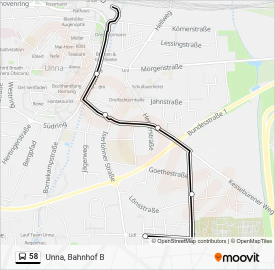 58 Bus Line Map