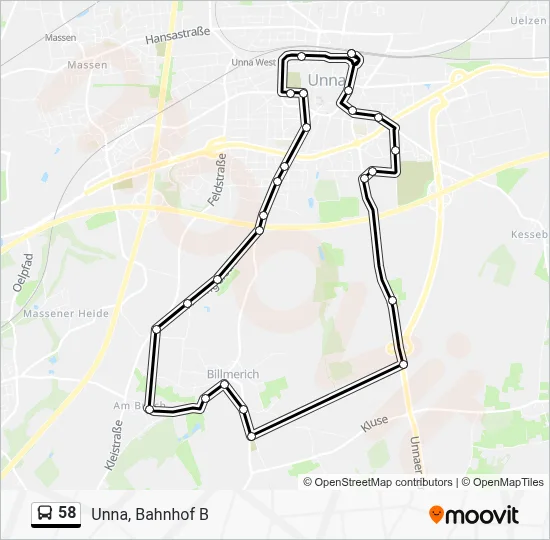 58 Bus Line Map
