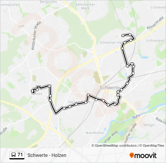 71 Bus Line Map