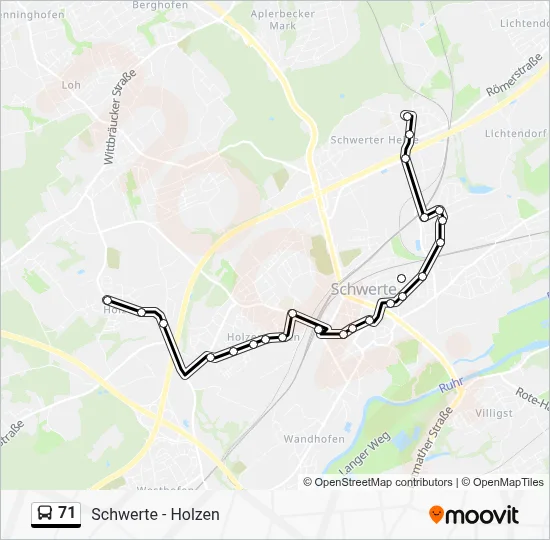 71 Bus Line Map