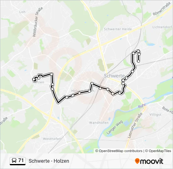 71 Bus Line Map