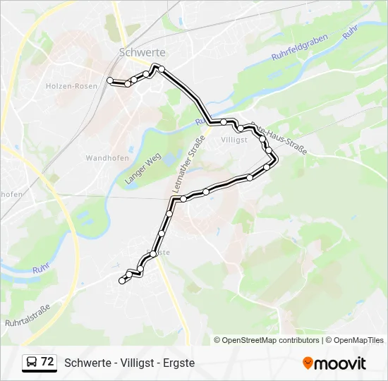 72 Bus Line Map