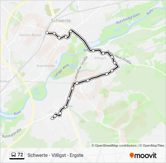 72 Bus Line Map