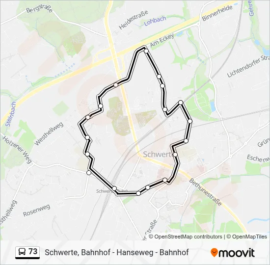 73 Bus Line Map