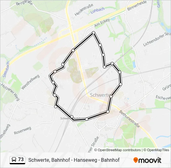 73 Bus Line Map